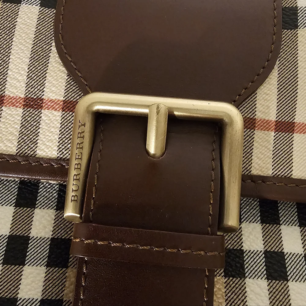 Burberry Shoulder Bag with Brown Leather Accents With COA and Branded Dustbag